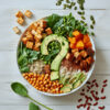 A bowl full of protein rich ingredients